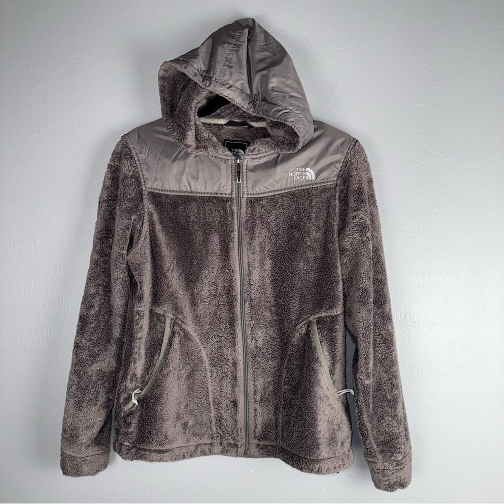 North Face Jacket Womens Small Gray Oso Hoodie Full Zip Fleece Pockets Logo
